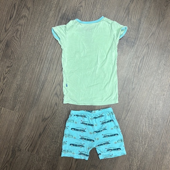 Kickee Pant 3T SSS and Shorts Blue/Green 'Surfs Up' Set. Bamboo. Airy! Soooft. - Picture 4 of 5